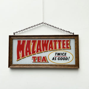 1940’s Mazawattee Glass Tea Framed Shop Advertising Sign