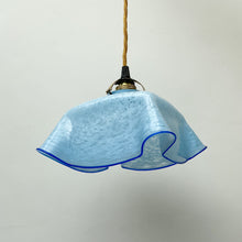 Load image into Gallery viewer, Vintage French Blue Glass Handkerchief Shade c.1930&#39;s
