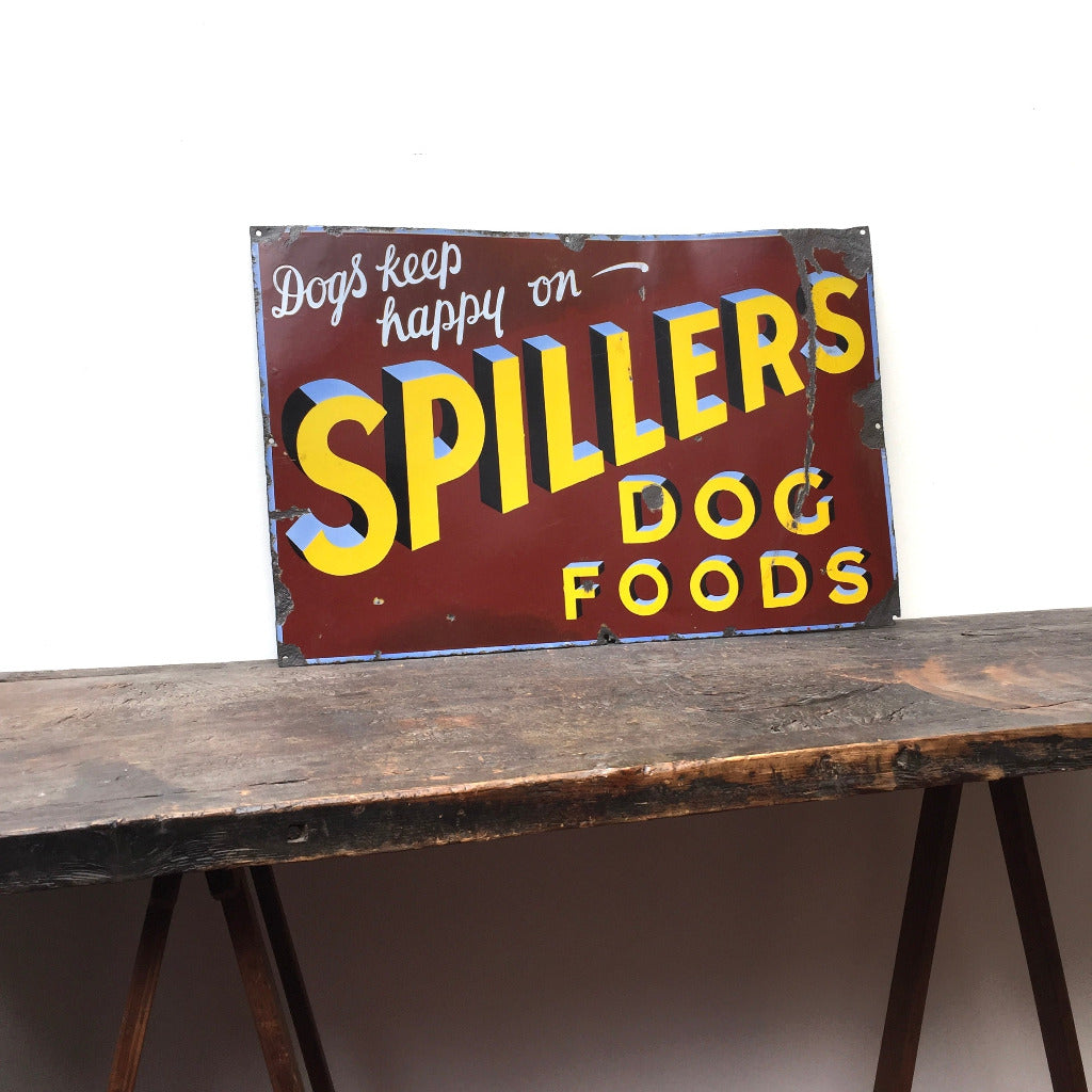 Spiller's Dog Food Enamel Sign c. 1930/40's