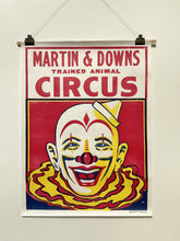 Load image into Gallery viewer, A 1950’s U.S. Wood Block-Printed Martin Downs Circus Poster by The Enquirer Printing Company
