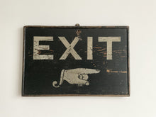 Load image into Gallery viewer, Hand Painted Exit Sign c.1920&#39;s
