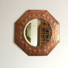 Load image into Gallery viewer, Arts &amp; Crafts Hammered Coppered Mirror
