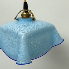 Load image into Gallery viewer, Vintage French Blue Glass Handkerchief Shade c.1930&#39;s
