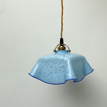 Load image into Gallery viewer, Vintage French Blue Glass Handkerchief Shade c.1930&#39;s
