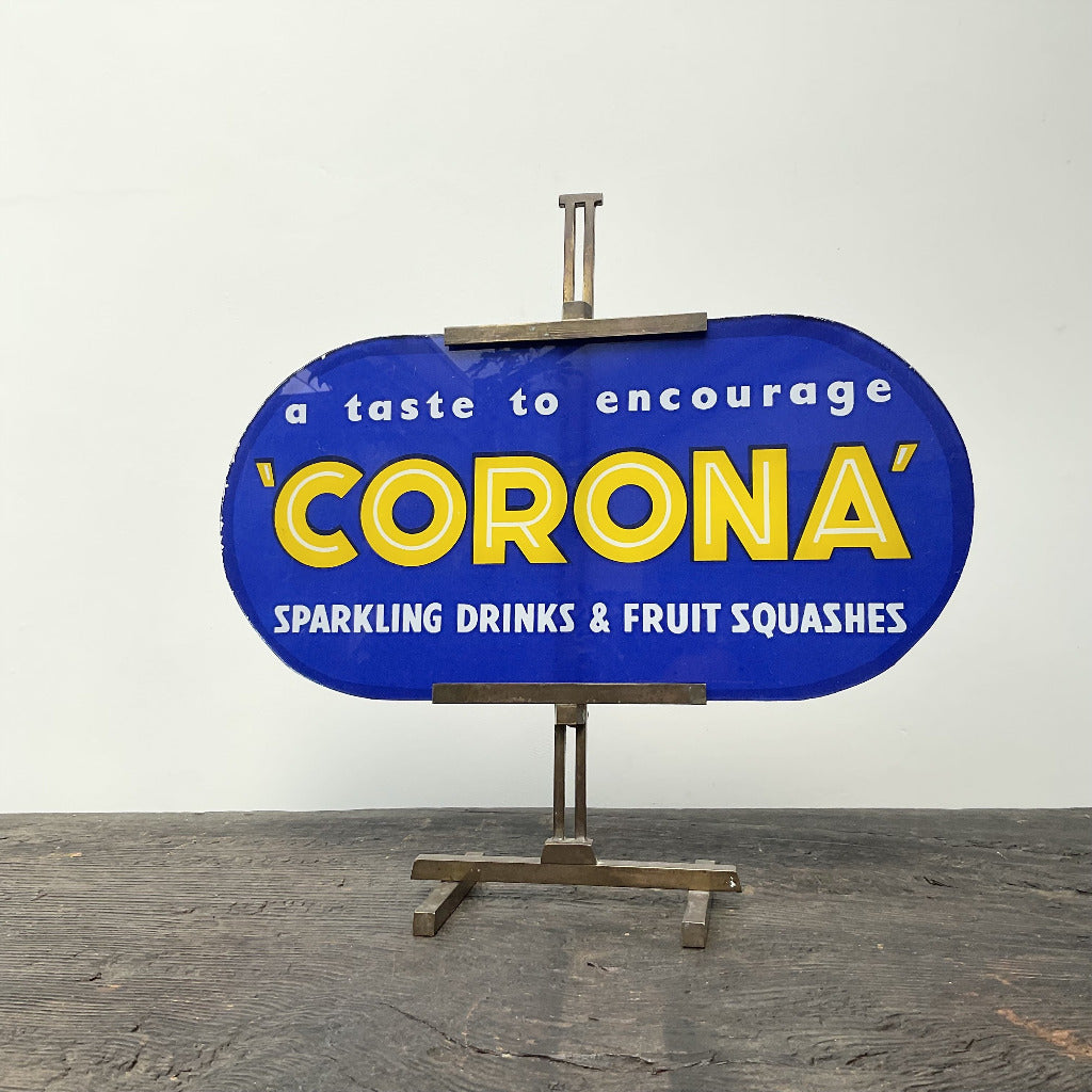 1940's Vintage Corona Glass Shop Display Sign