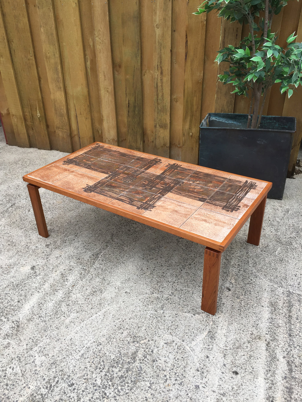 1970's Danish Trioh Tiled Large Coffee Table